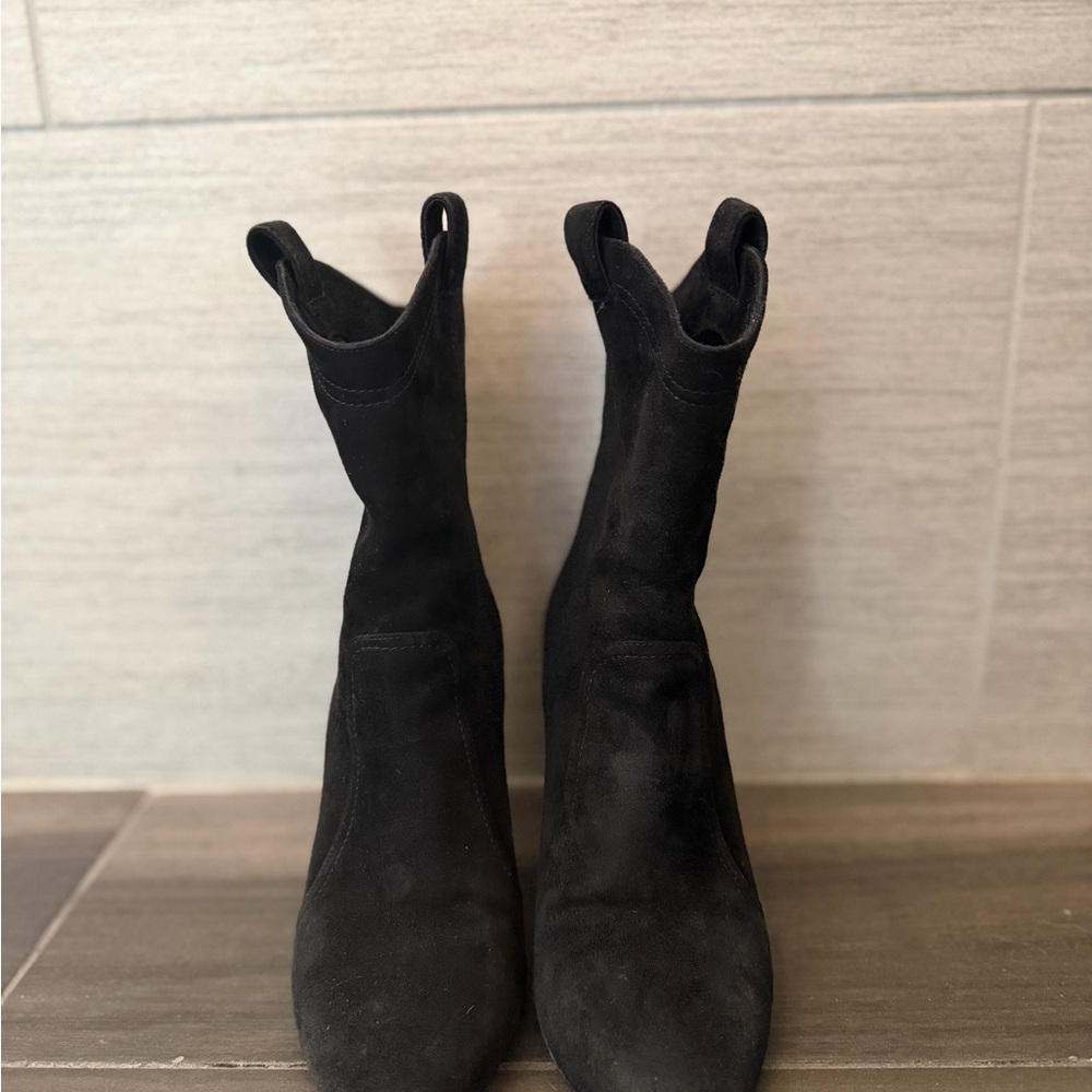 Tamara Mellon Black Suede Heels